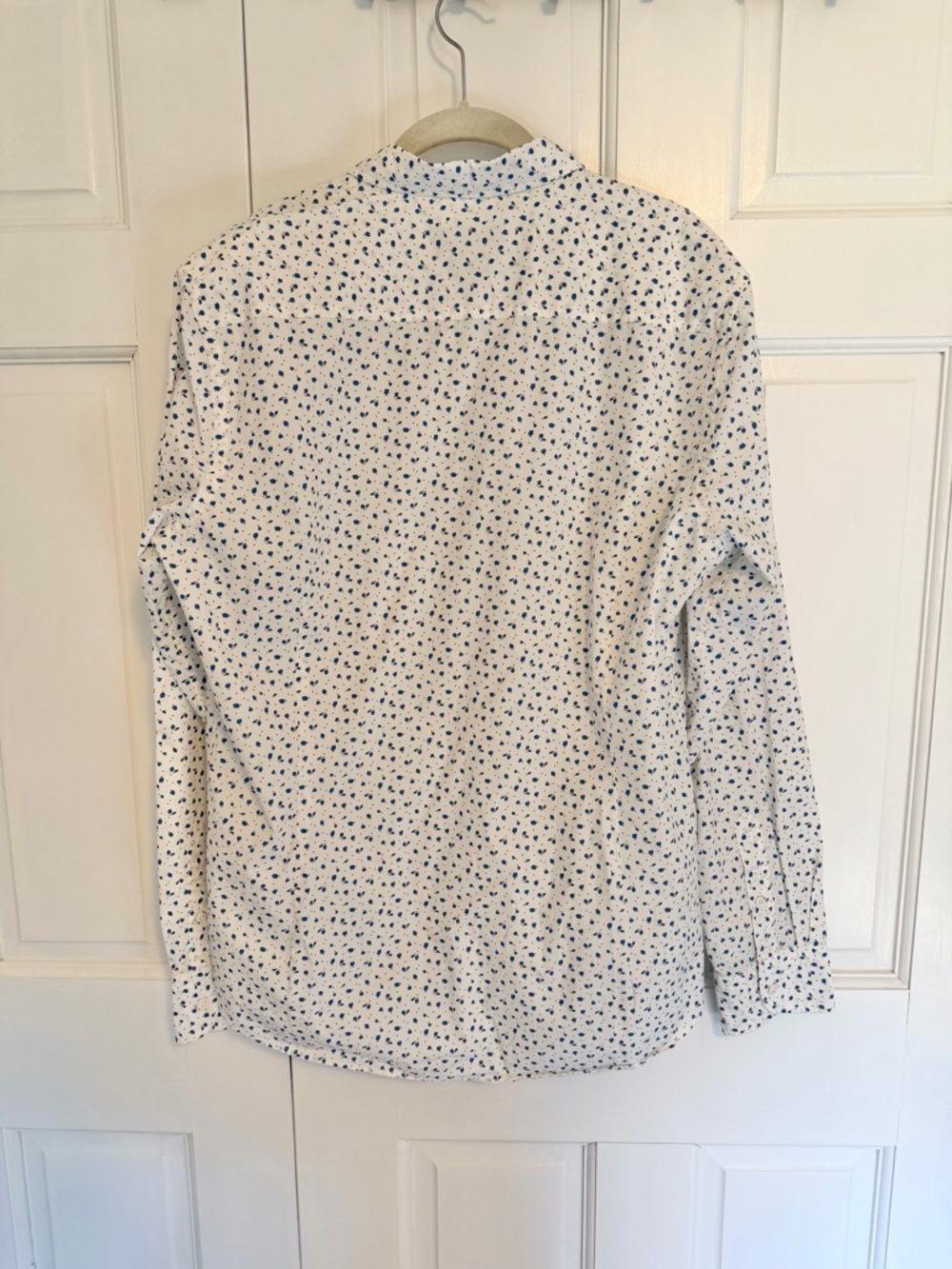 Massimo Dutti Shirt Mens Xl White Blue Print Button Down Casual Dress Shirt — image 2 of 6